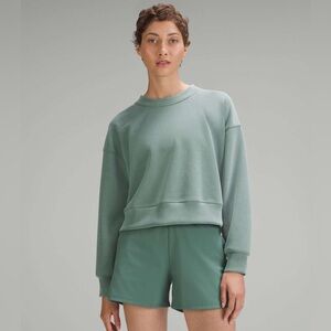 Lululemon Softstreme Perfectly Oversized Cropped Crew Medium Forest Size 10 NWOT